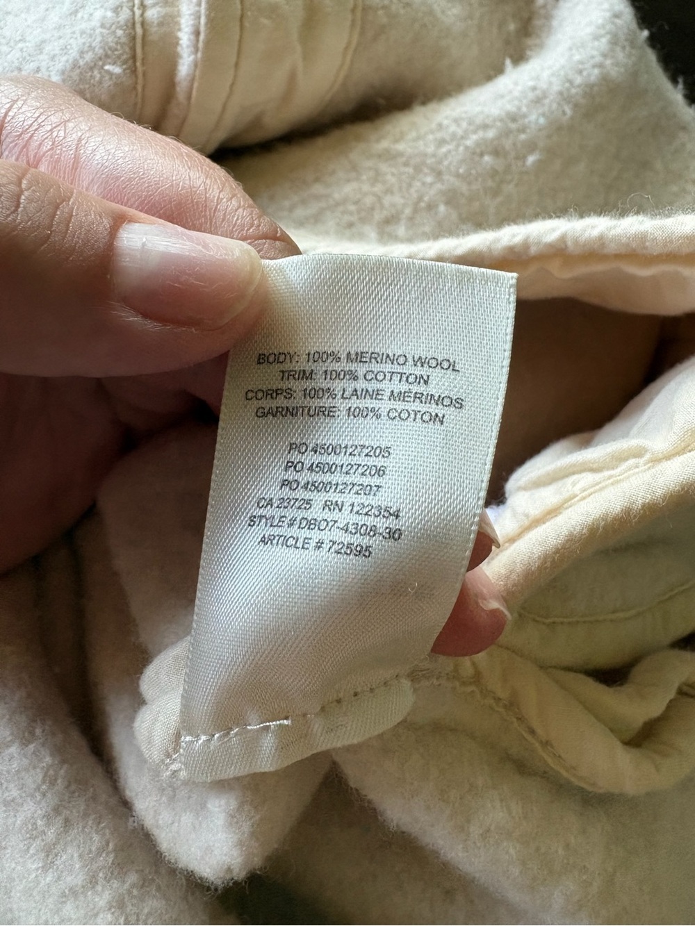 Aritzia Wilfred Free The Ganna Shirt Jacket Merino Wool Heather Bone Cream - Picture 8 of 9